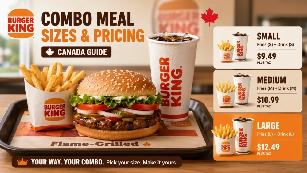 Burger King combo meal with Whopper, fries, and drink in Canada