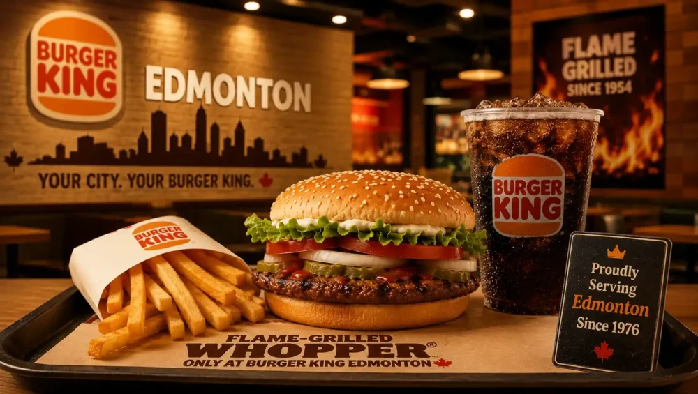 Burger King Edmonton Whopper meal with fries and drink