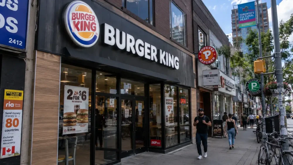 Burger King restaurant storefront in downtown Toronto