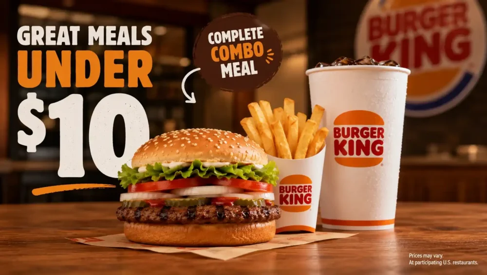 Burger King meal combo priced under $10